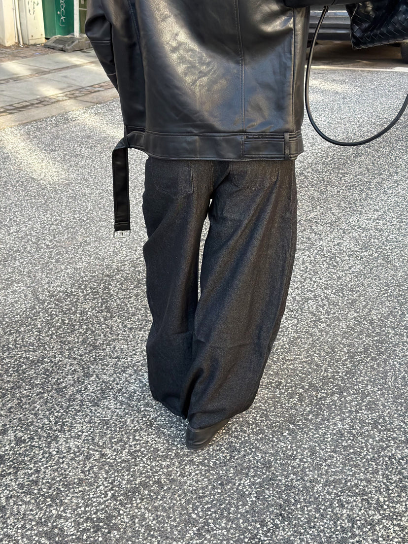 Alberte Oversized Barrel Denim Jeans - Zwart