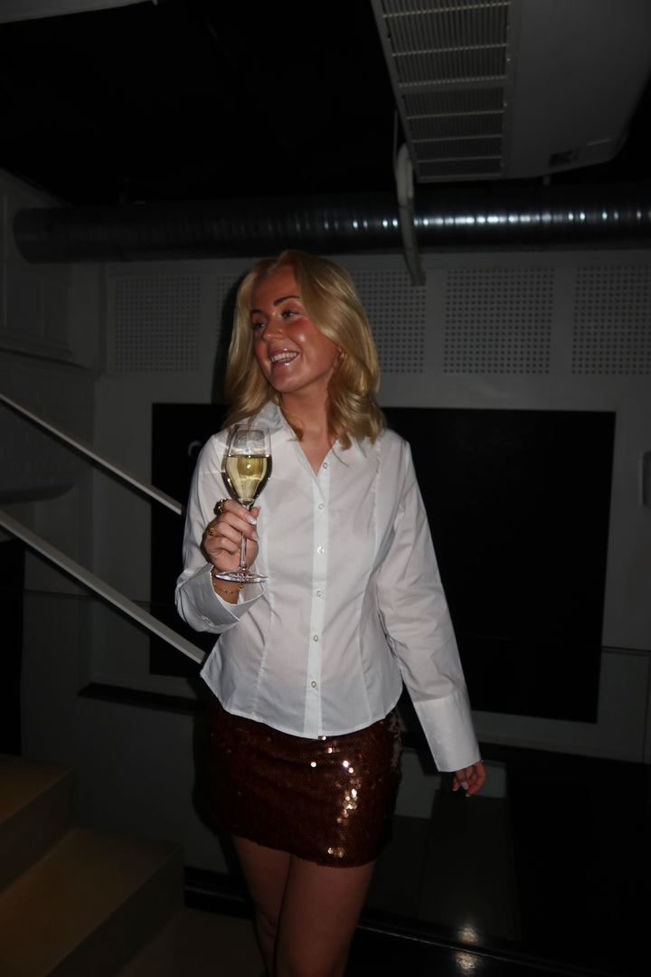 Georgina Waisted Shirt - White