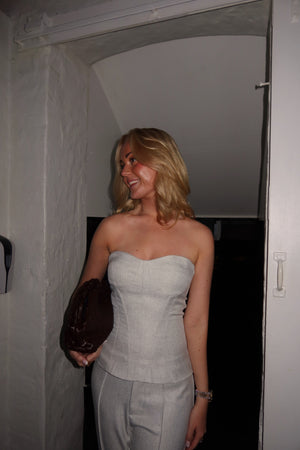 Cirkeline Bandeau Top - Light Grey Melange