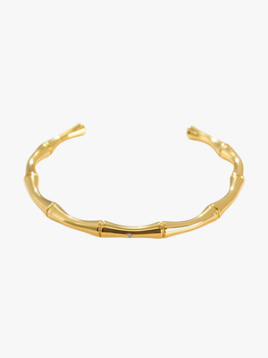 Mona Bamboo Bangle - Gold Plated