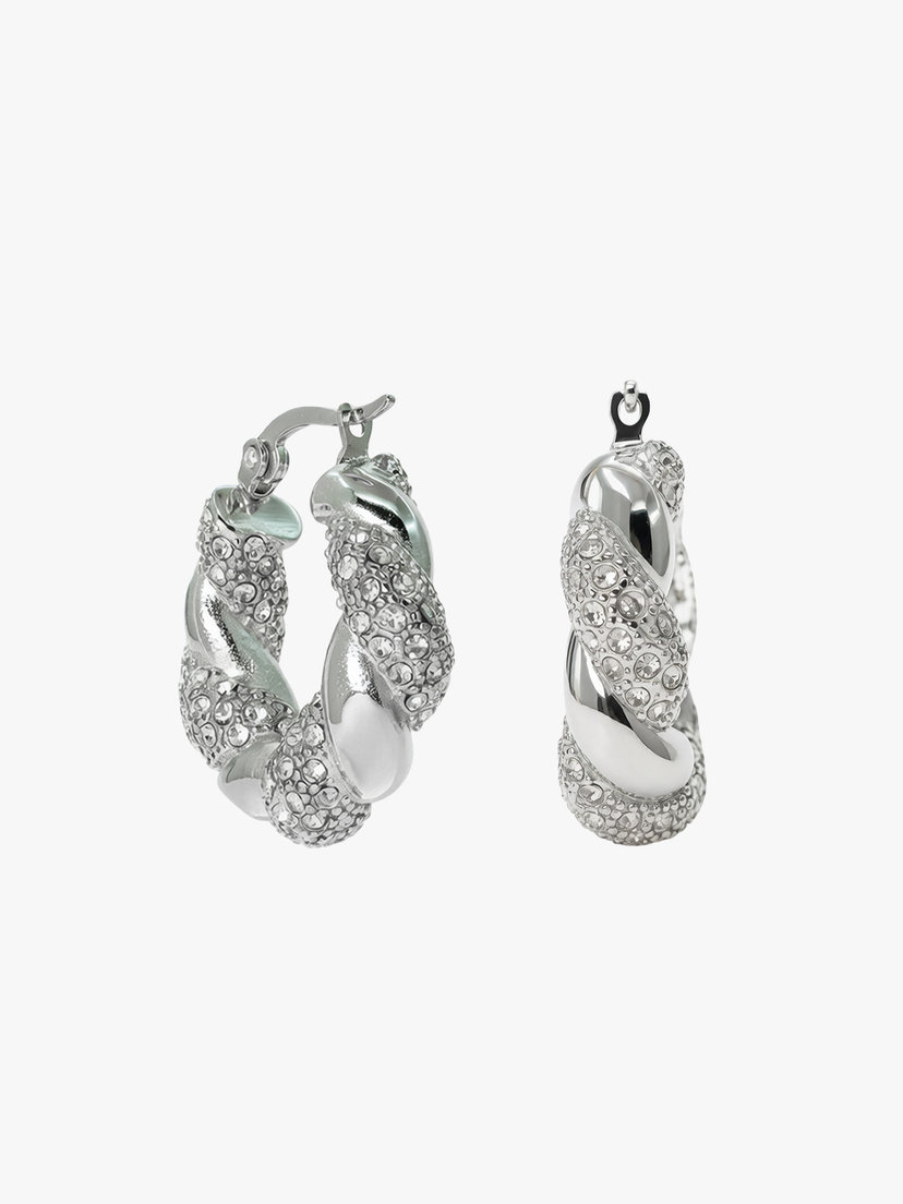Elna Swirl Stone Earrings - Stainless Steel
