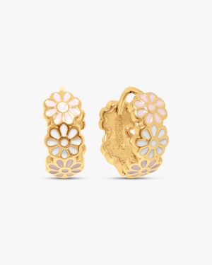 Emma Flower Creol Earrings - Gold