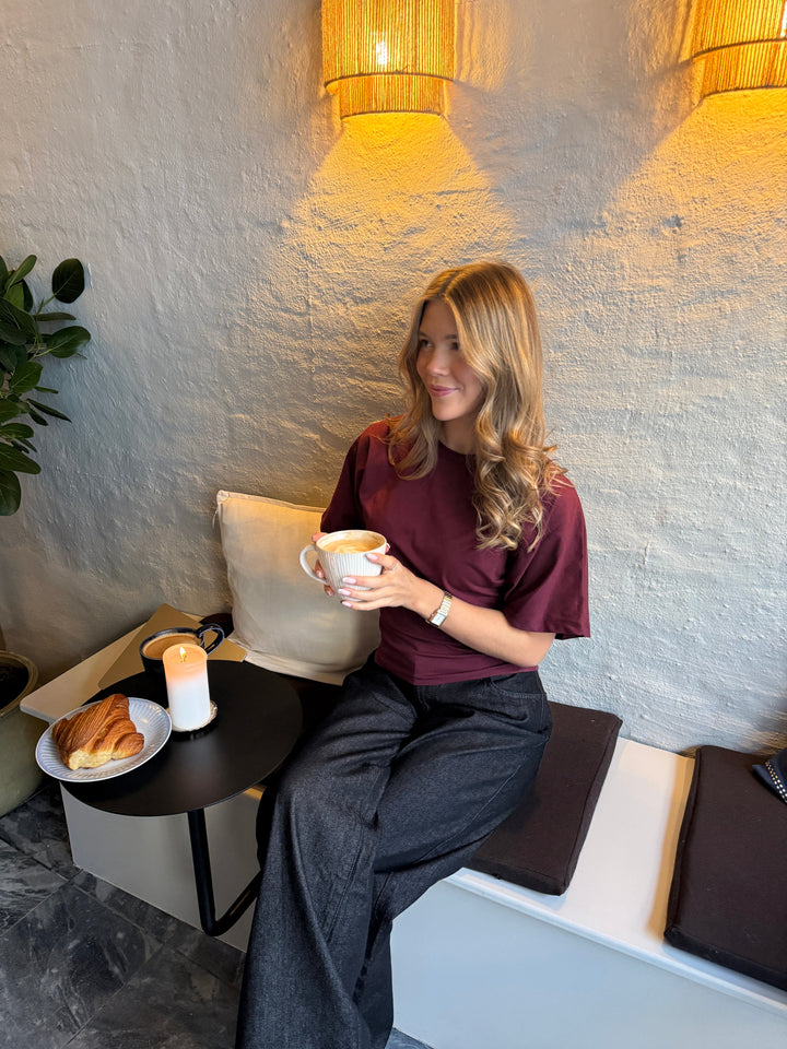 Klara getailleerde top - bordeauxrood