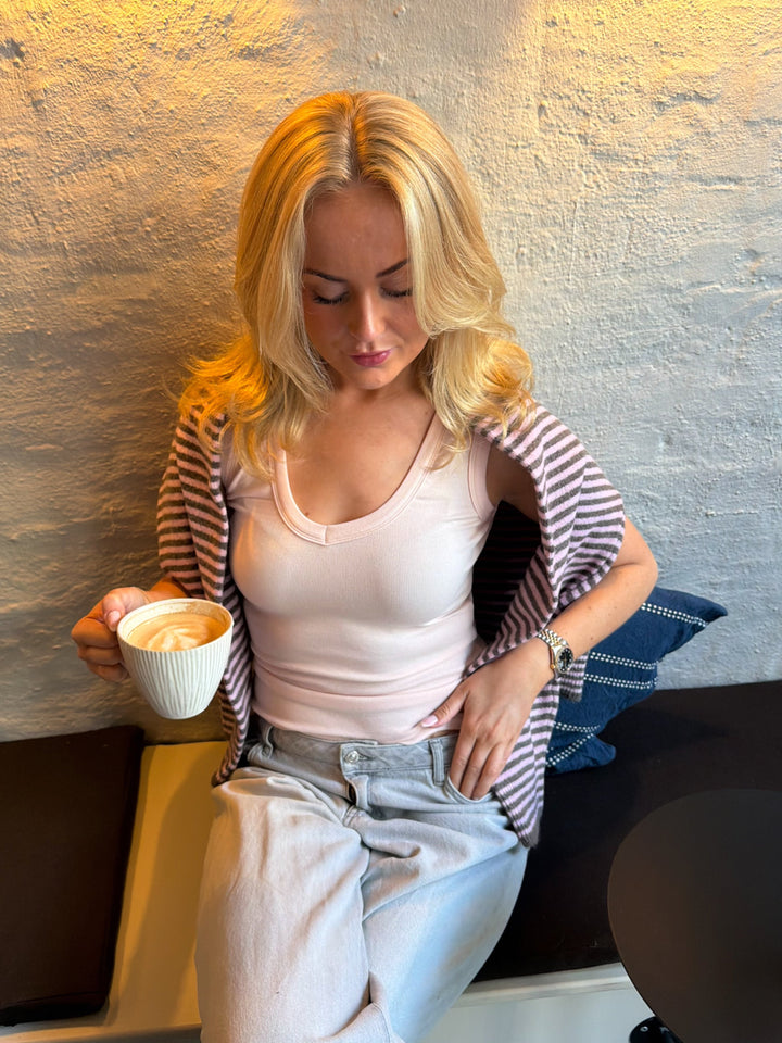 Stinna V-neck Tank Top - Light Pink