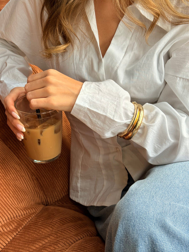 Fiona Chunky Bangle Bracelet - Gold Plated
