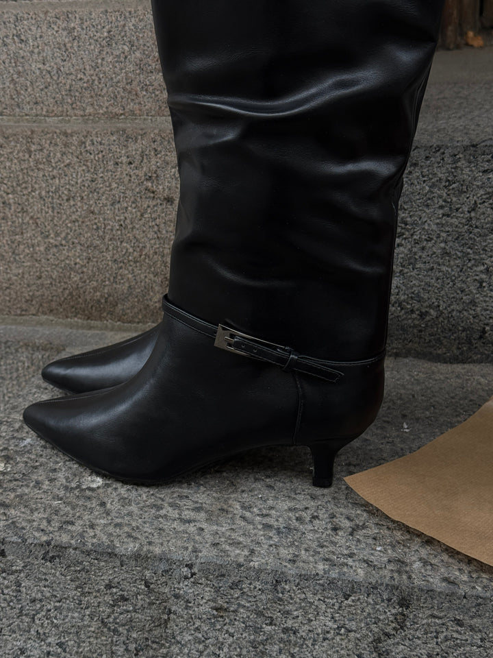 Naima Faux Leather Boots - Black