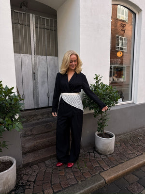 Elisa kanten sjaal - gebroken wit