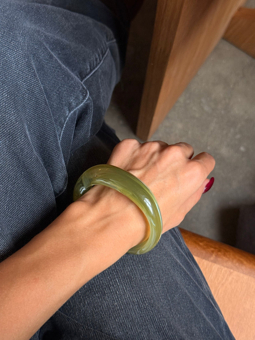 Lilian Open Bangle - Matcha Green
