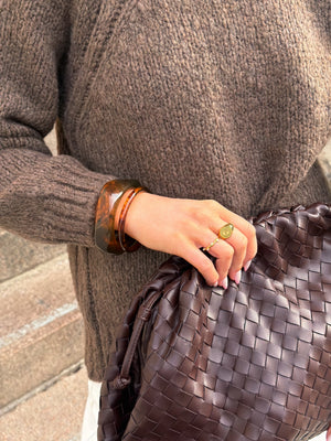 Sigga Horn Bangle Bracelet - Dark Brown