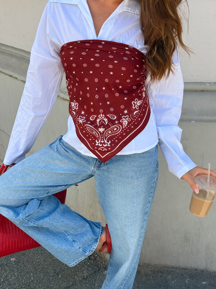 Vigga Paisley Bandana - Wine Red