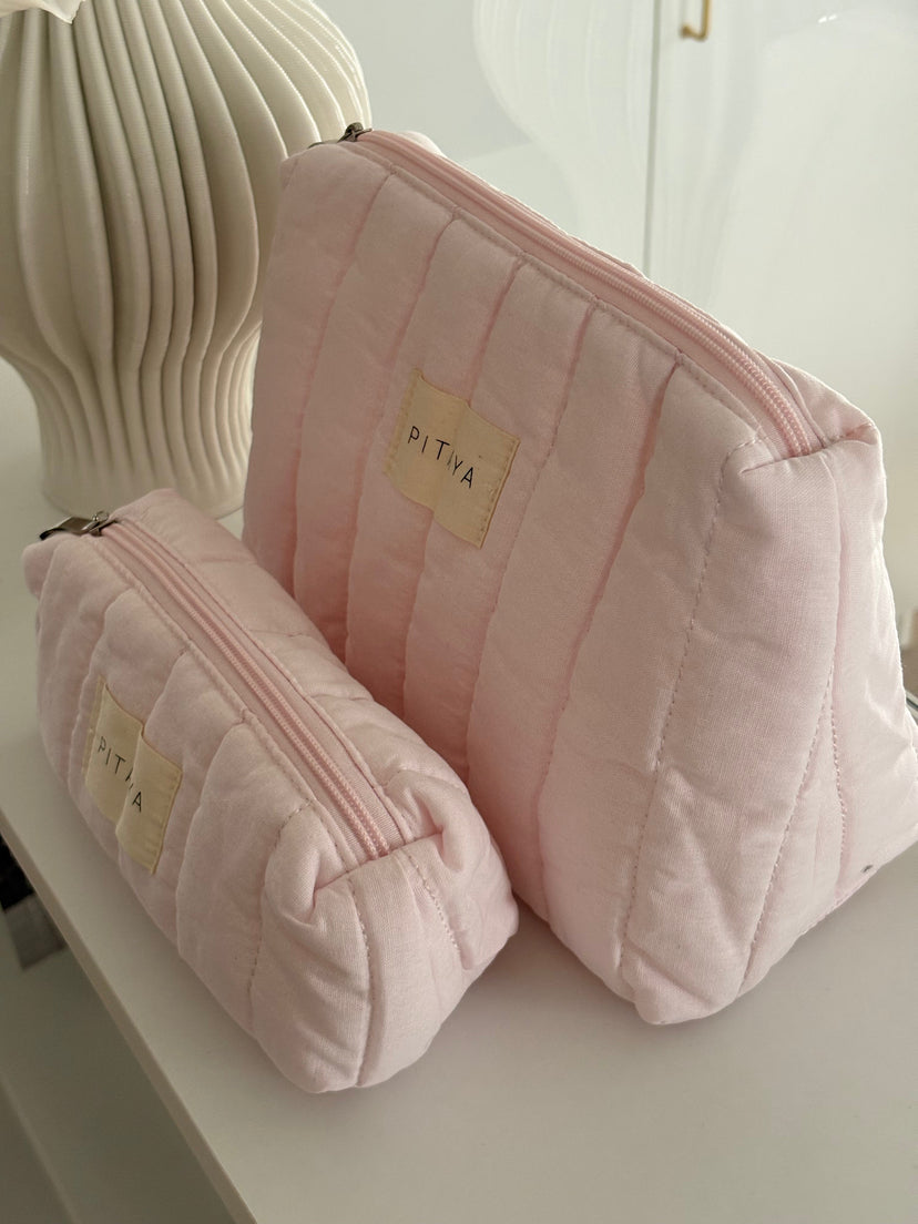 Medium Triangle Makeup Bag - Light Pink