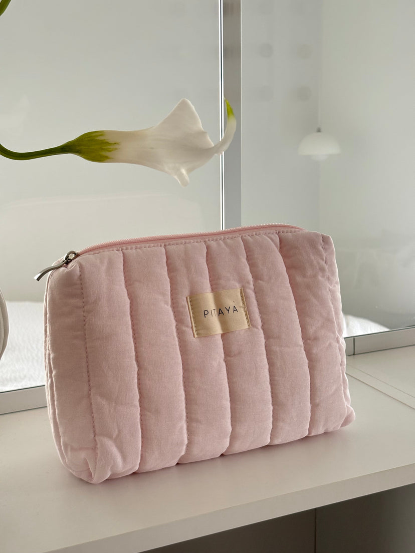 Medium Triangle Makeup Bag - Light Pink
