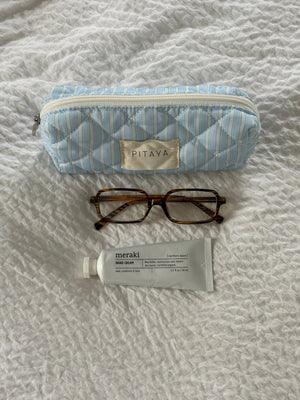 Small Makeup Bag - Blue Stripe