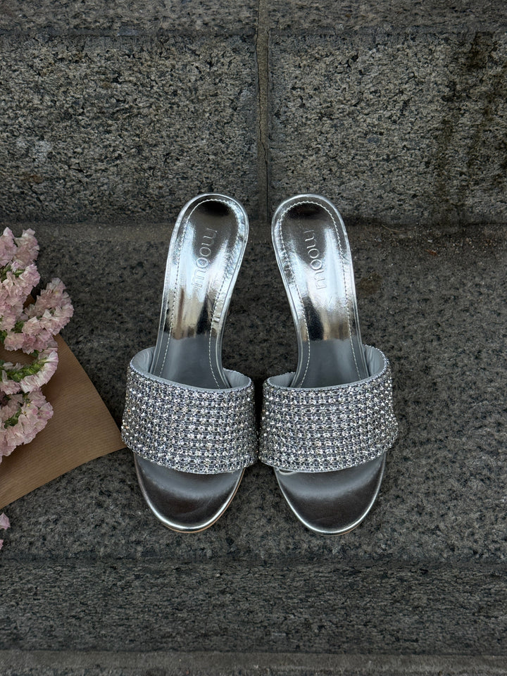 Elina Rhinestone Stiletto - Silver