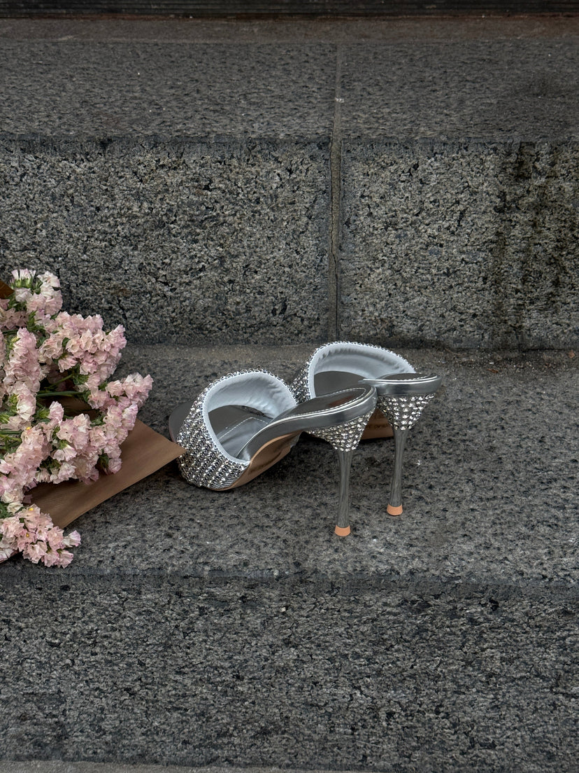 Elina Rhinestone Stiletto - Silver