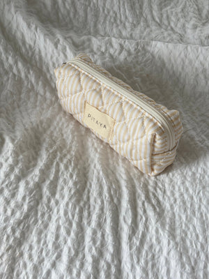 Small Makeup Bag - Yellow Stripe