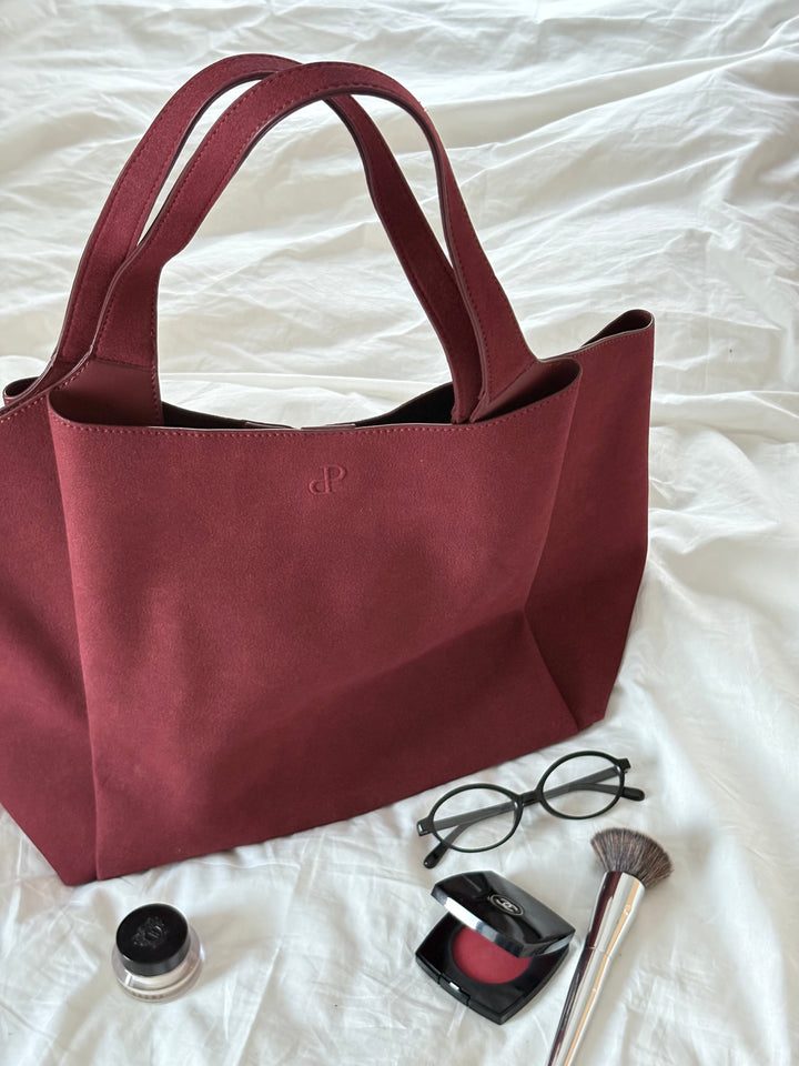 Sophia Bag Medium - Faux Suede Burgundy
