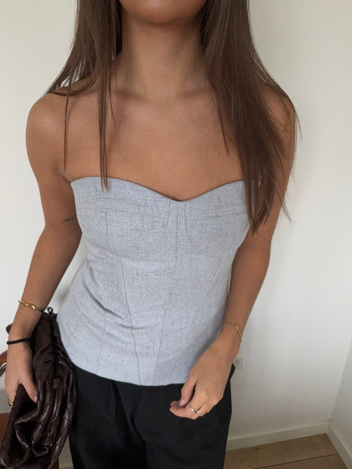 Cirkeline Bandeau Top - Light Blue Melange