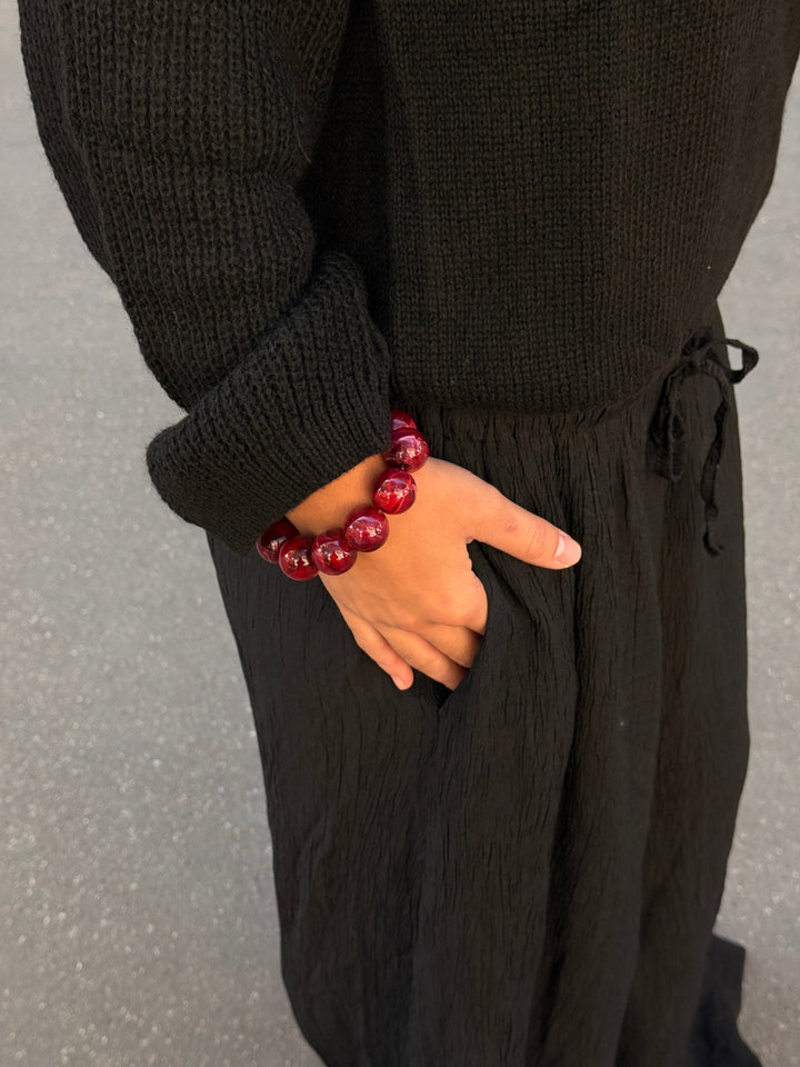 Joanna Large Pearl Bracelet - Red