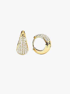 Rika Stone Hoop Earrings - Gold Plated