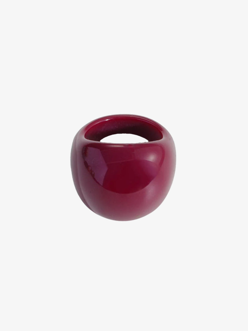Lisa Round Chunky Ring - Burgundy