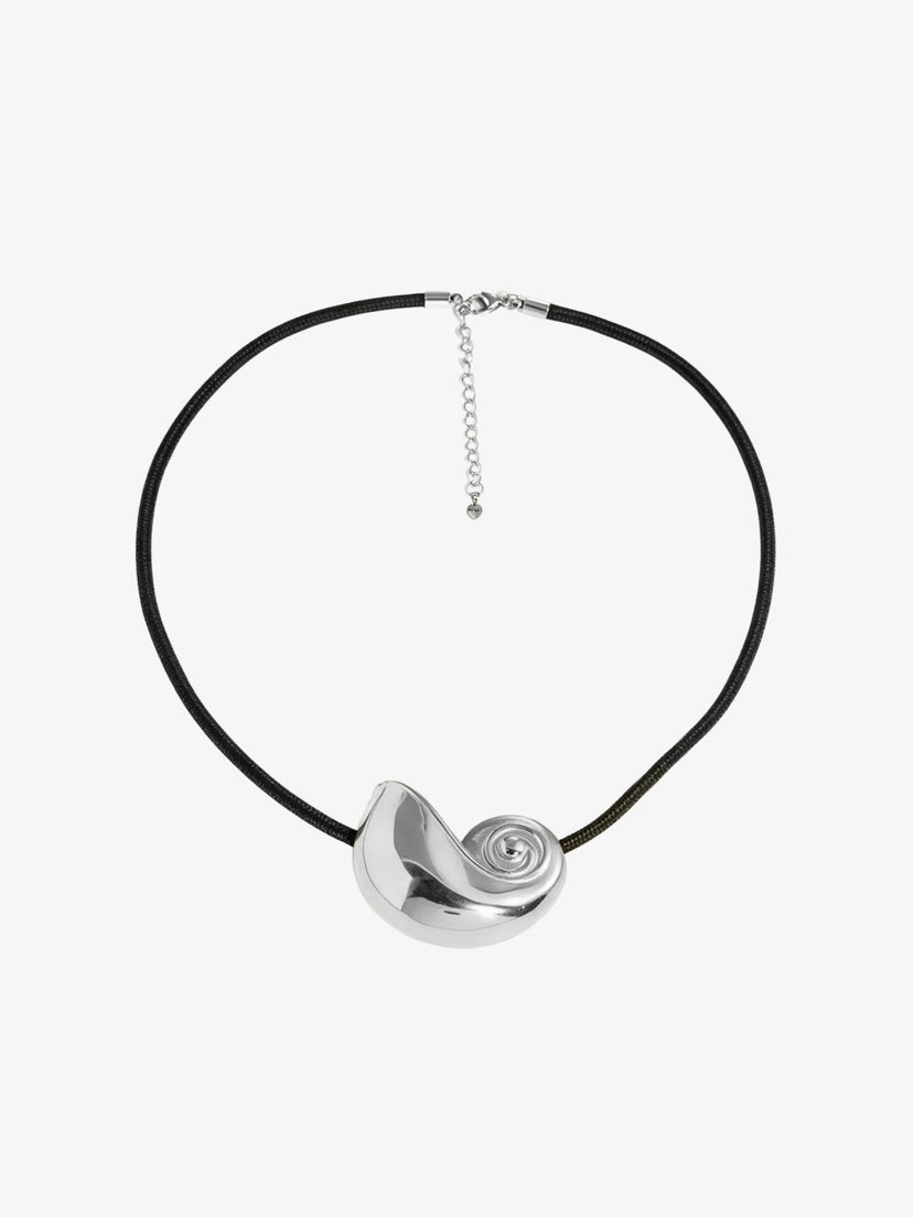 Signe Shell Cord Necklace - Stainless Steel