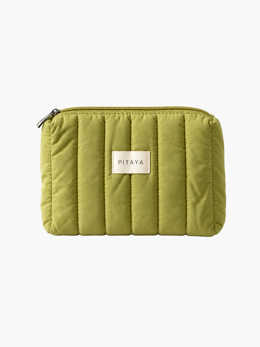 Medium Triangle Makeup Bag - Avocado