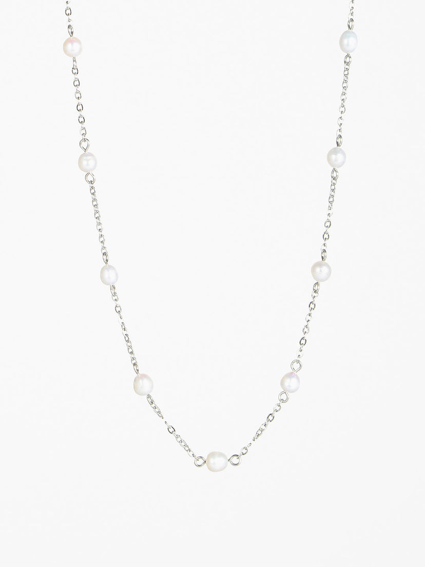Rikke Pearl Necklace - Stainless Steel