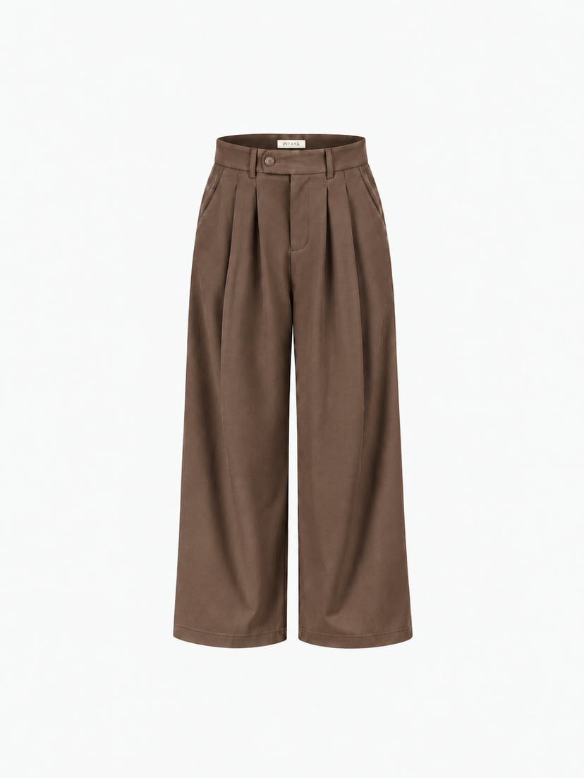Nora Cotton Twill Pants Petit - Truffle Brown