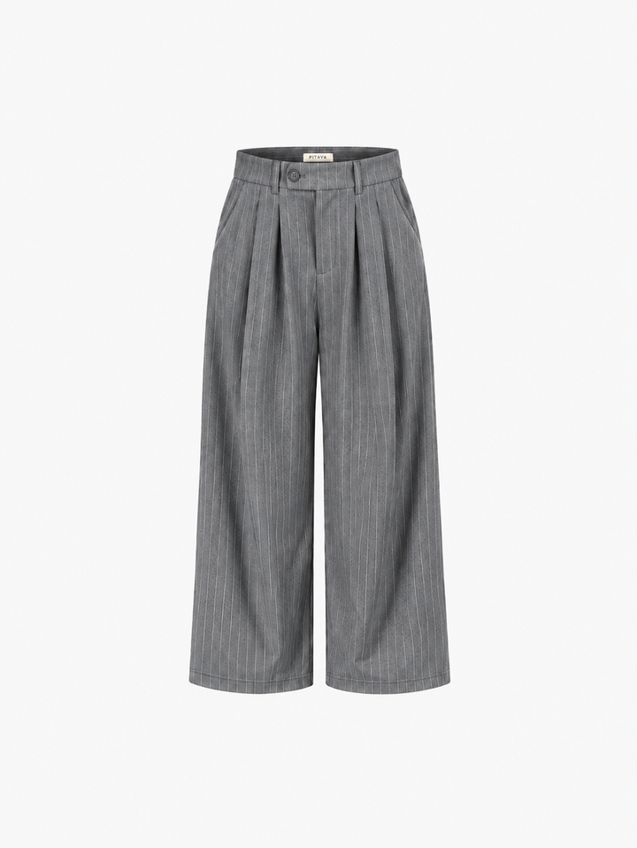 Nora Pants Petit - Medium Grey Pinstripe