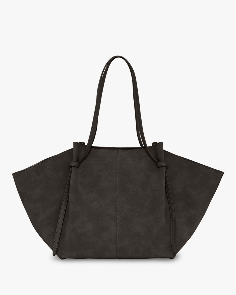 Andrea Strap Bag - Faux Suede Lava Stone