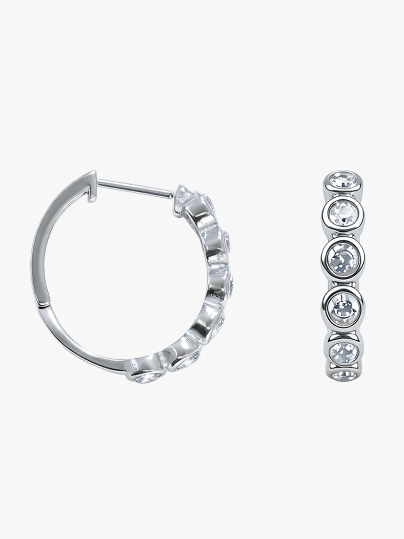 Addison Stone Hoop Earrings - Stainless Steel