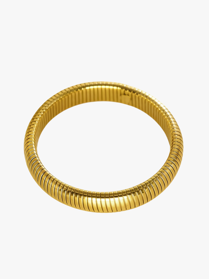 Laura Chunky Stretch Bangle - Gold Plated