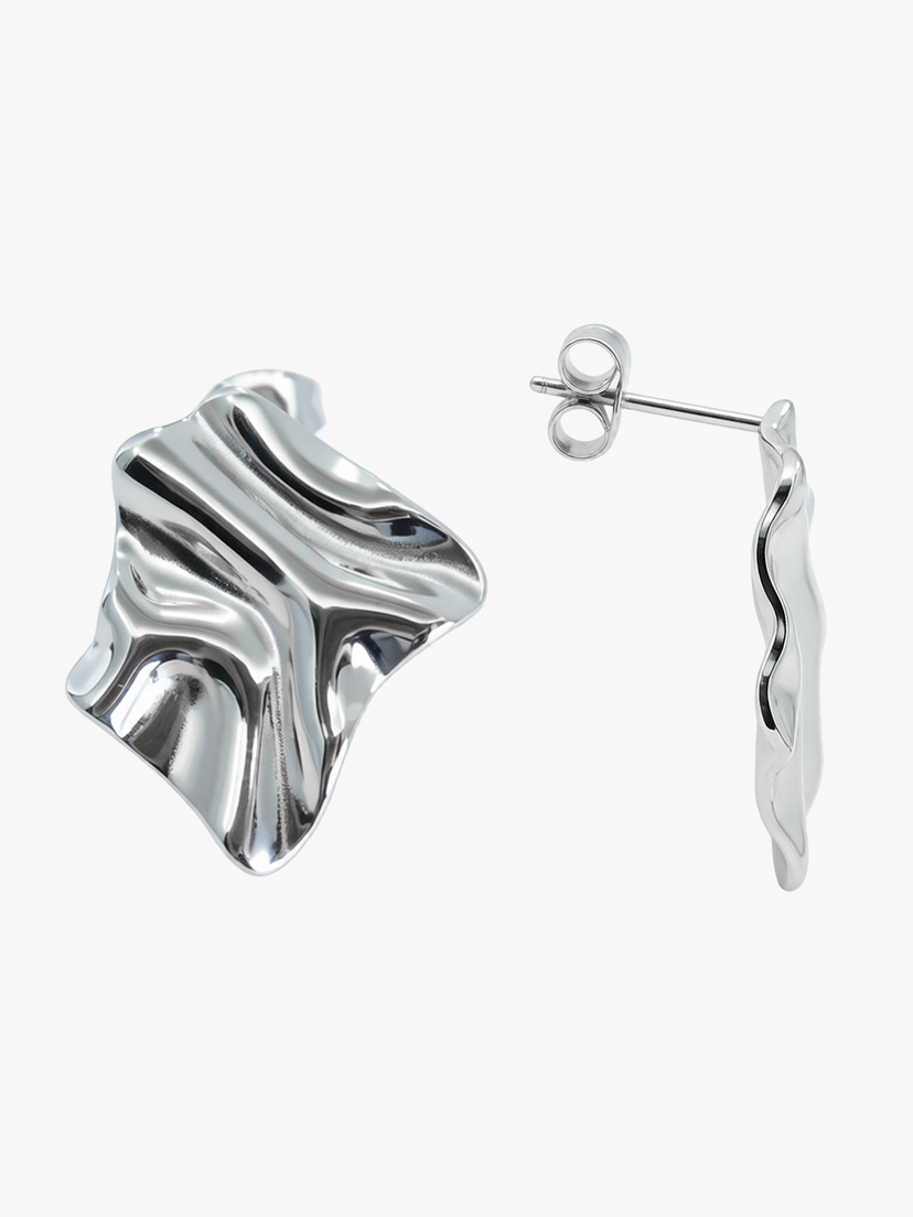 Dianna Textured Earrings - Stainless Steel