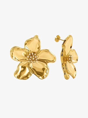 Jolie Flower Earrings - Gold Plated