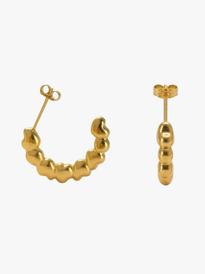 Kajsa Heart Hoop Earrings - Gold Plated