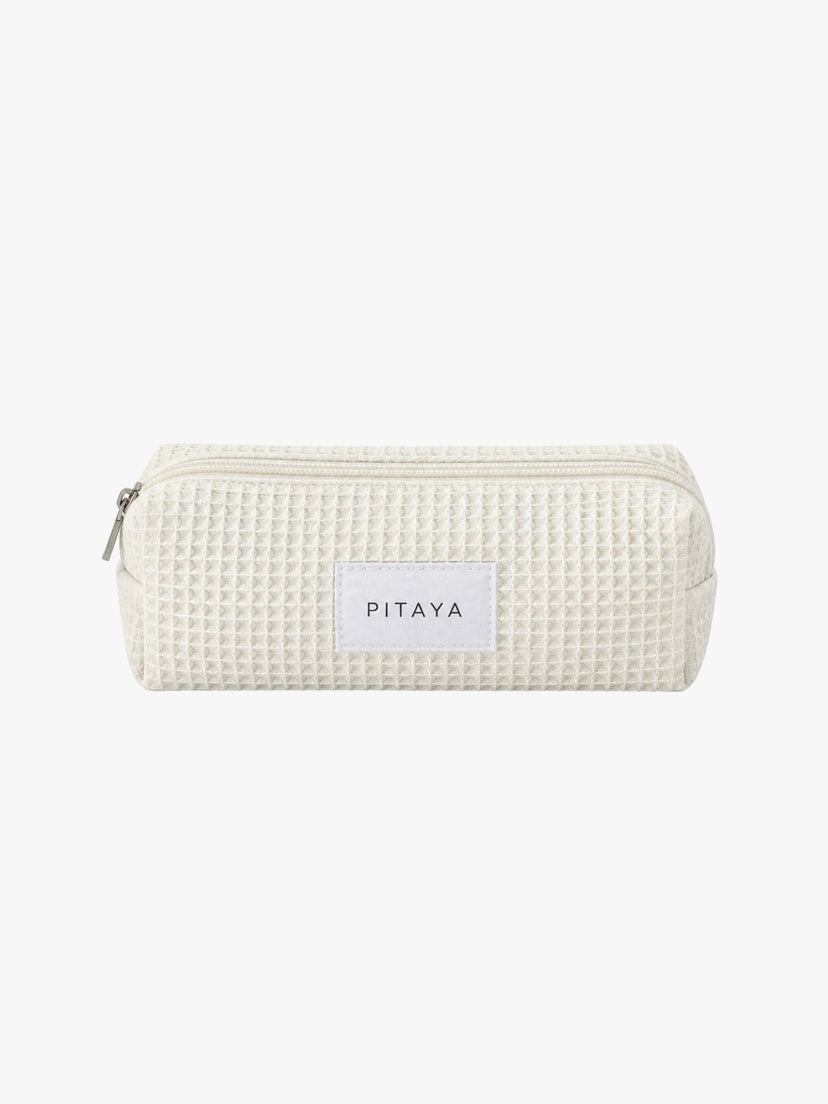 Small Waffle Makeup Bag - White