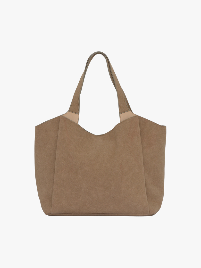 Sophia Bag Medium - Faux Suede Warm Grey