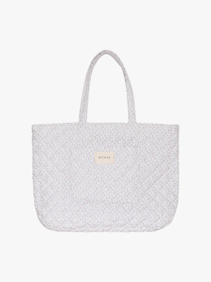 Shay Quilted Tote Bag - Purple Flower