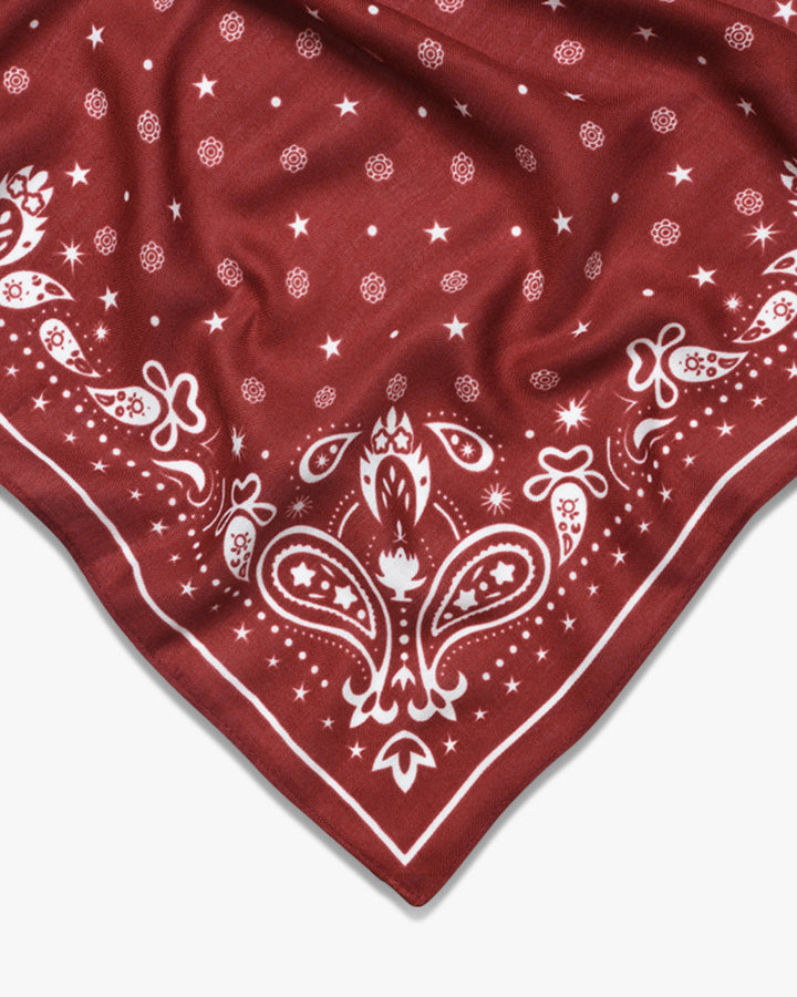 Vigga Paisley Bandana - Wine Red