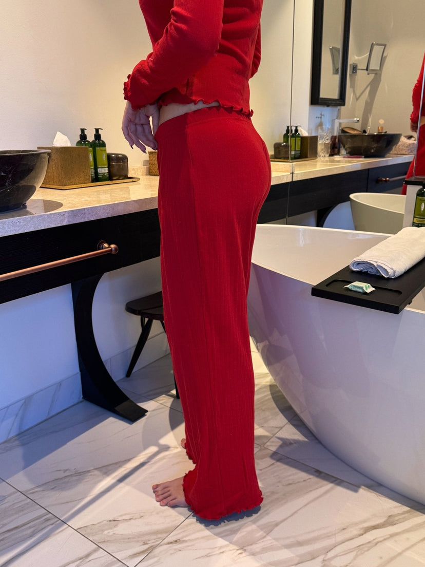 Anna Loungewear Broek - Kersenrood