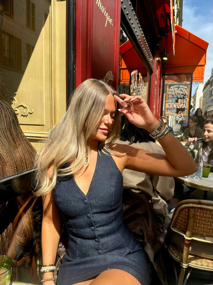 Cecilia denim vest - Donkerblauw