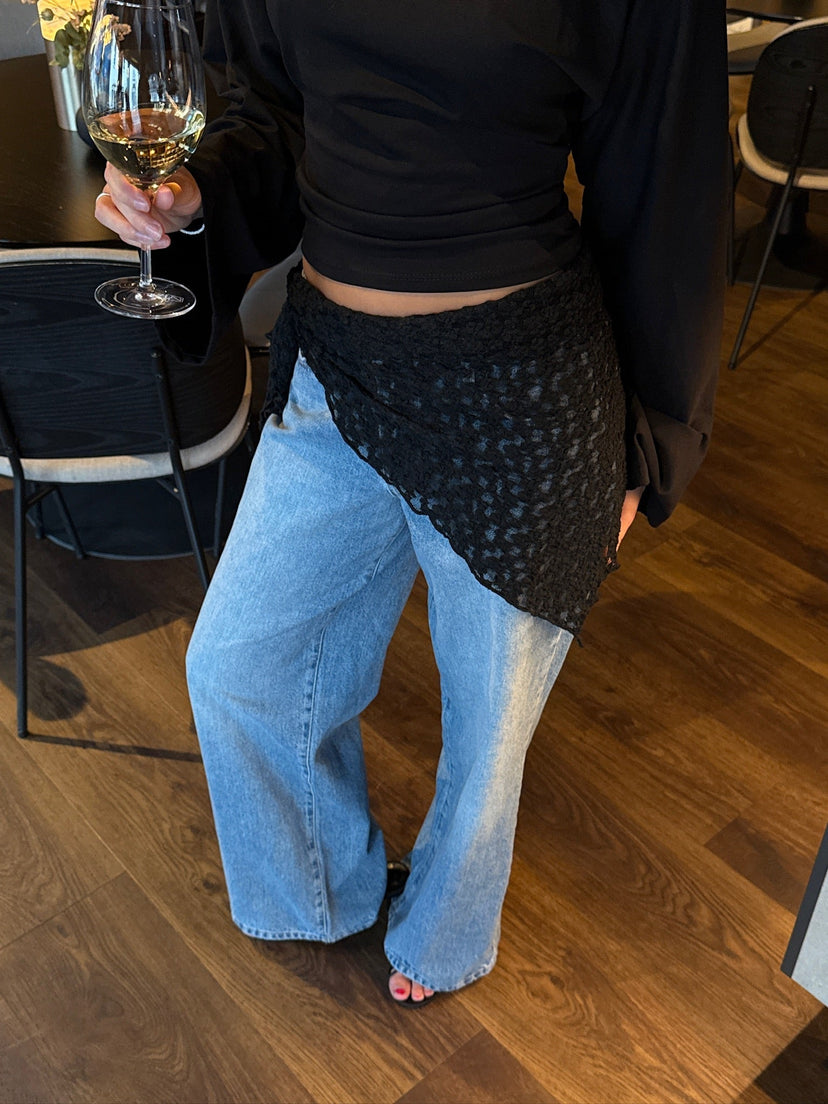 Elisa kanten sjaal - zwart