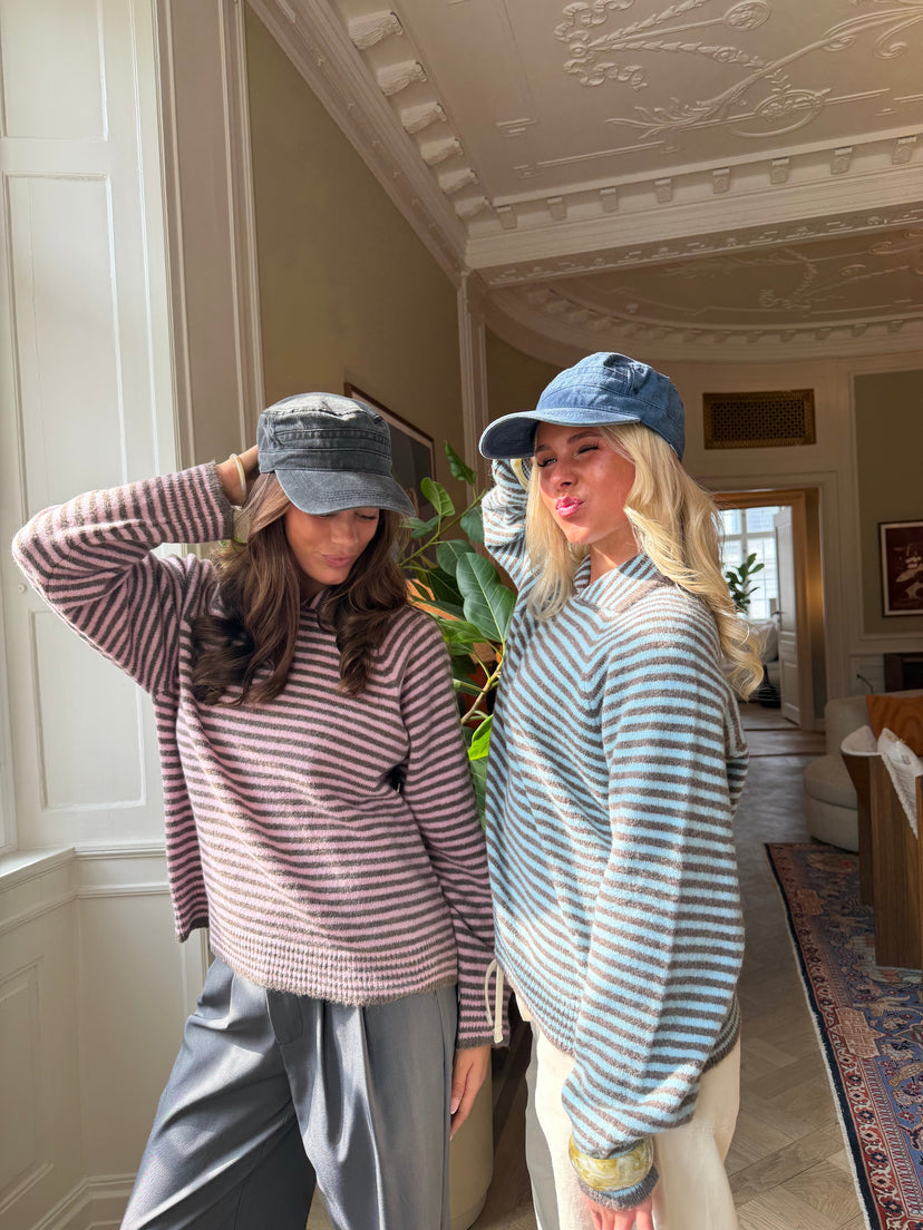 Marina Polo Knit - Light Pink/Brown