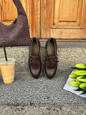 Katja Buckle Loafers - Dark Brown