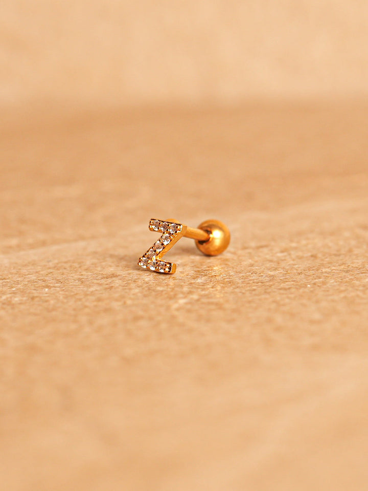 Letter Mini Earrings - Gold Plated