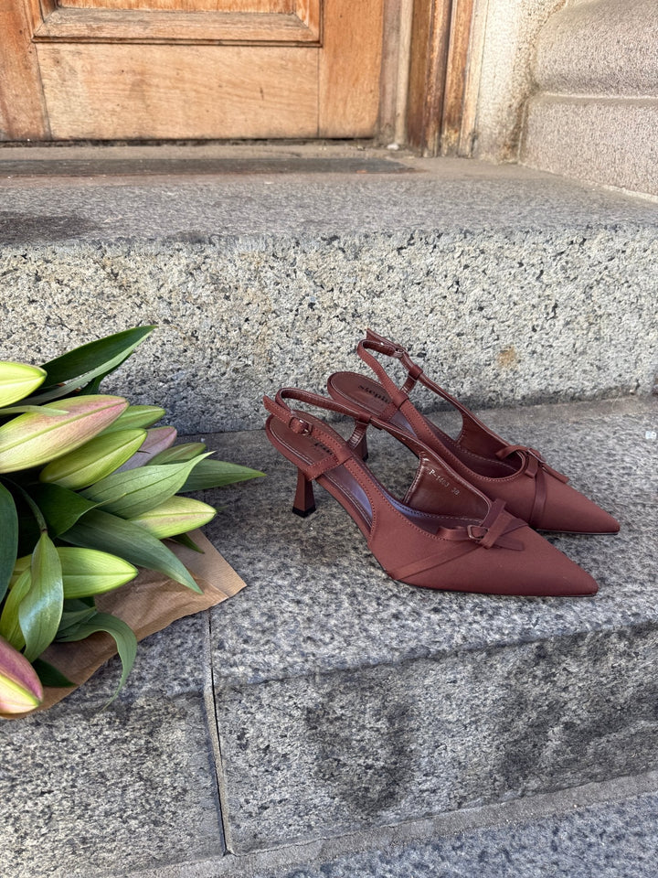 Lucia Bow Slingback - Dark Brown