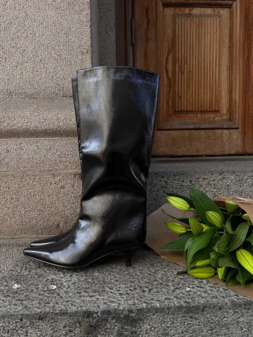 Madelaine Faux Leather Boots - Black
