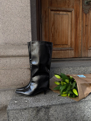 Madelaine Faux Leather Boots - Black
