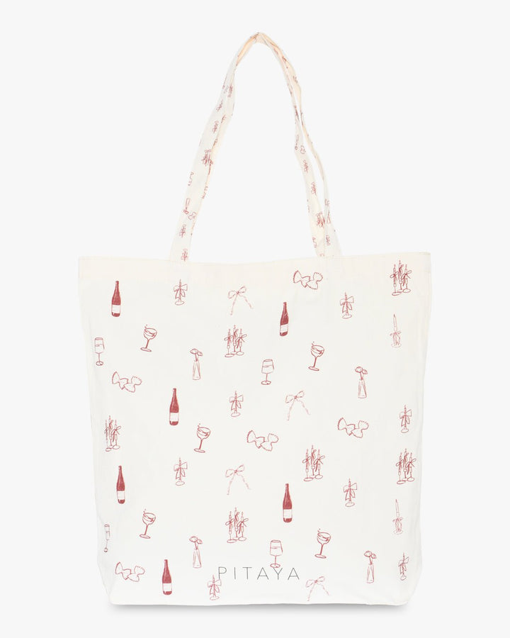 Draagtas - Bordeauxrode dinerset